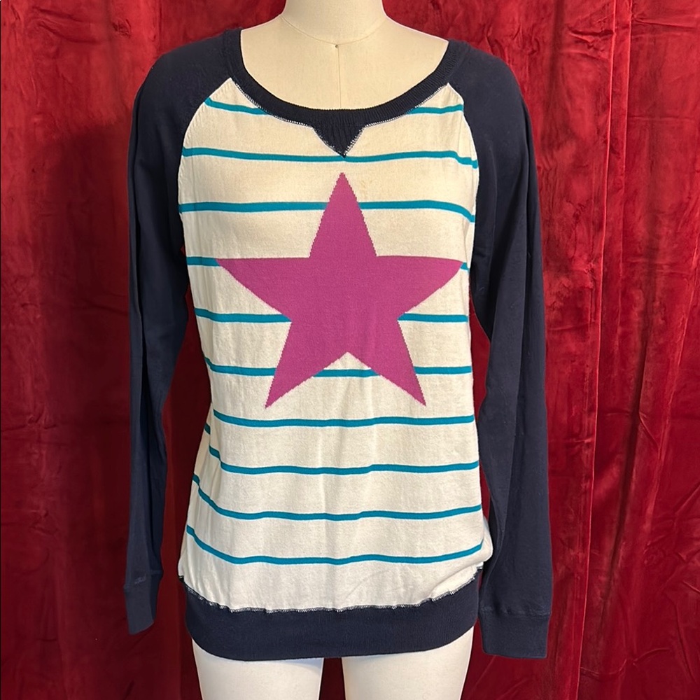 G.H. Bass & Co. Striped Sweater with Pink Star